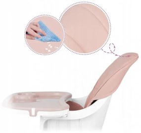 Scaun de masa 3 in 1, cu picioare din lemn, 63 x 58 x 90 cm, Ricokids Lilo 700203 - Roz