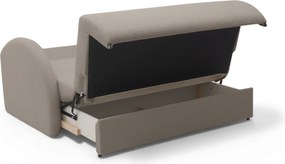 Canapea extensibilă Nubi 3 locuri 140 cm cu ladă de depozitare - bej boucle Quelle 16