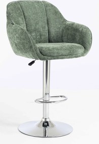 HR2055W Scaun Verde Salvie Grid Premium cu Bază Cromata