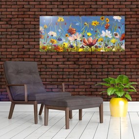 Tablou cu luncă înflorită (120x50 cm)