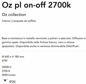 Lustra LED aplicata design circular Oz pl d60 on-off 2700k negru
