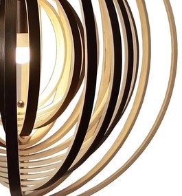 Pendul din lemn cu cablu, 1xE27/60W/230V, Ø 43,5 cm, lemn masiv/furnir/lemn de cauciuc