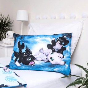 Lenjerie de pat pentru copii albastră din bumbac pentru pătuț 100x135 cm How to Train Your Dragon "Babies" – Jerry Fabrics