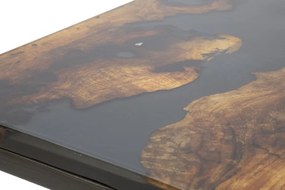 Masuta de cafea neagra din metal si lemn de acacia, 40 x 40 x 45 cm, Mustang Mauro Ferreti