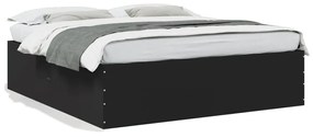 3280903 vidaXL Cadru de pat negru 180x200 cm din lemn prelucrat