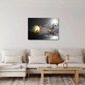 Tablou pe sticlă bilelor în ocru (70x50 cm)