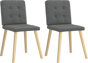 vidaXL Scaune de sufragerie, 2 buc., gri închis, material textil