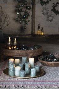 IB Laursen Lumanare Coloana Verde RUSTIC CANDLE GREEN 7,5 cm
