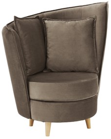 Fotoliu Art Deco, ţesătură Paros maro gri/ fag, ROUND NEW