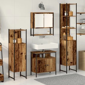 vidaXL Set de mobilier pentru baie din 4 piese, din lemn vechi, lemn prelucrat