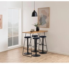 Scaun de bar gri cu înălțime ajustabilă tapițat (înălțime șezut 62 cm) Finch – Actona