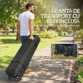 Outsunny Pavilion 3x3 m Pop-Up cu Buzunare, UPF 50+, cu Saci de Nisip și Geantă cu Roți | Aosom Romania