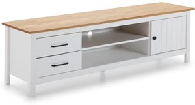 Comodă TV albă din lemn de pin 158x47 cm Miranda – Marckeric