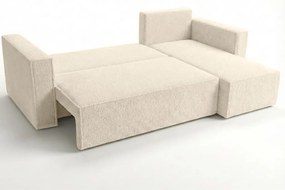 Set de canapea extensibila reversibila in forma de L SMART BOUCLE 232x143 cm, crem, clasa a II-a.