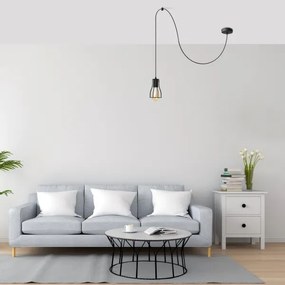 Lustră pe cablu TUBE 1xE27/15W/230V negru