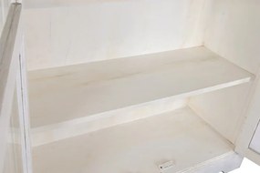 Vitrina din lemn de mango, finisaj alb antichizat, "Blanco "