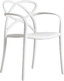 SET 4 SCAUNE CU BRATE INFINITY -POLIPROPILENA-HORECA - ALB