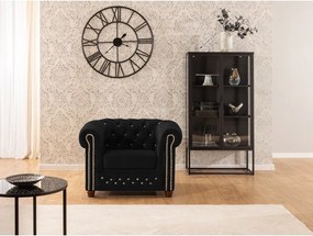 Fotoliu negru chesterfield cu tapițerie din catifea York Blik – Ropez