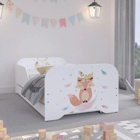 Patuț pentru copii cu o vulpe adormită 160 x 80 cm