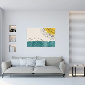 Tablou - pictură abstractă de plajă N⁰1 (90x60 cm)