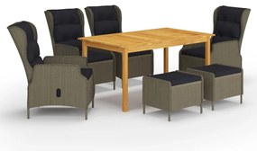 vidaXL Set mobilier de grădină, 7 piese, maro