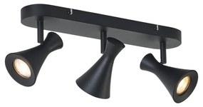 Spot modern de plafon negru cu 3 lumini reglabil - Triangle