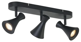 Spot modern de plafon negru cu 3 lumini reglabil - Triangle