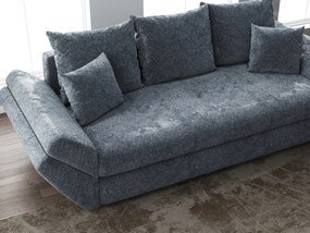 Canapea extensibilă dumonde cu ladă de depozitare si sezut confortabil din spuma high-density, Loana Euphoria Grafit 250x100 cm
