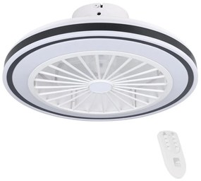 Ventilator LED dimabil de tavan FRANA LED/25,5W/230V Eglo 35182 alb/negru + telecomandă