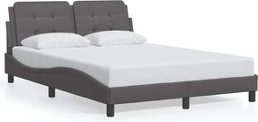vidaXL Cadru de pat fără saltea, Zadar, gri, 120x200 cm, piele ecologică