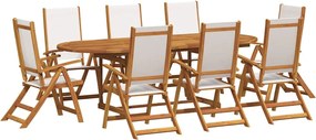 vidaXL Set mobilier de grădină, 7 piese, lemn masiv acacia/textilenă