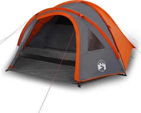 vidaXL Cort de camping pentru 4 persoane, portocaliu, impermeabil
