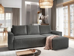 OFERTA Canapea de colt gri SMART COSARO, reversibila + 2 perne CADOU II. calitate