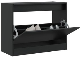 vidaXL Pantofar, negru, 80x34x63 cm, lemn compozit