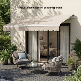 Outsunny Material de Înlocuire pentru Cort Retractabil, Poliester UV 50+, 3.5x2.5 m, Crem, pentru Balcon, Terasă, Grădină, 337x250 cm | Aosom Romania