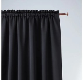 Draperie de o singură culoare neagră,  pentru bandă de pliere 140 x 280 cm