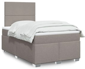 vidaXL Pat box spring cu saltea, gri taupe, 120x200 cm, textil