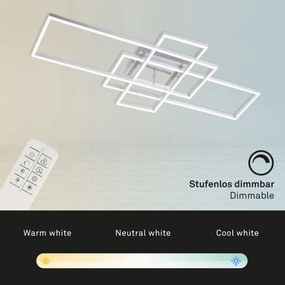 Lustră LED dimabilă aplicată FRAME LED/51W/230V crom Brilo + telecomandă
