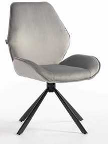 HR350 BAZĂ STEA Scaun Gray din Catifea Bază Neagră
