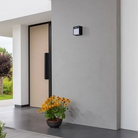 Aplică LED de exterior cu senzor Brilagi TERNI LED/12W/230V negru IP54