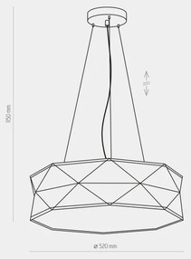 Lustră pe cablu KANTOOR 1xE27/15W/230V gri