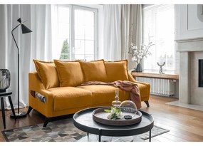 Canapea din catifea Miuform Royal Rose, galben muștar