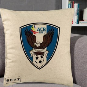 Perna Personalizata ACB Ineu Fotbal, 40x40 cm, Bej, Husa Detasabila, Perna Inclusa, BEKZ®
