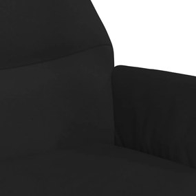 Scaun de relaxare cu taburet, negru, textil microfibra Negru
