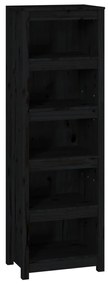 821718 vidaXL Bibliotecă, negru, 50x35x154 cm, lemn masiv de pin