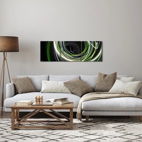 Obraz cu linii verzi (cu ceas) (90x30 cm)