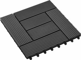 vidaXL Plăci pentru Deck 11 pcs Negru 30 x 30 cm Lemn compozit