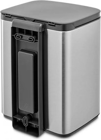 Cos de gunoi Brabantia Bo Small 1006632, 7 l, Deschidere lina si silentioasa, Baza antiderapanta, Rezistent la amprente, Otel inoxidabil/Mat