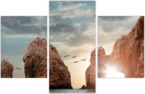 Tablou - Apus de soare peste stânci (90x60 cm)