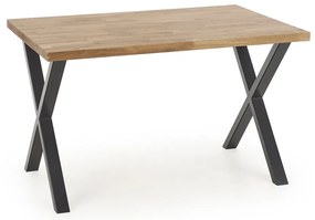 Masa de bucaterie Apex 120 - lemn masiv, stejar / negru